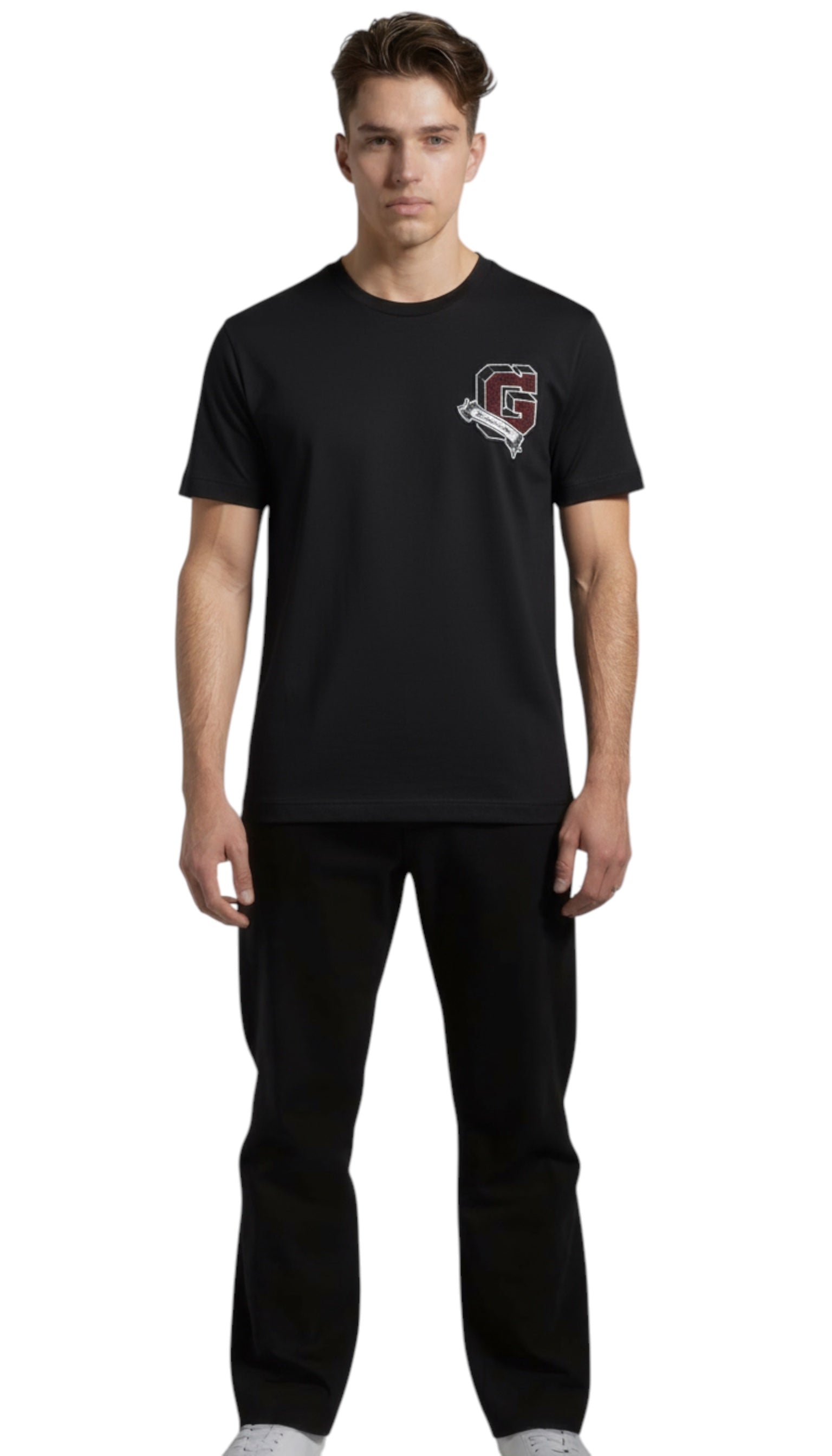 Tricou de bărbați negru cu logo Givenchy aplicat