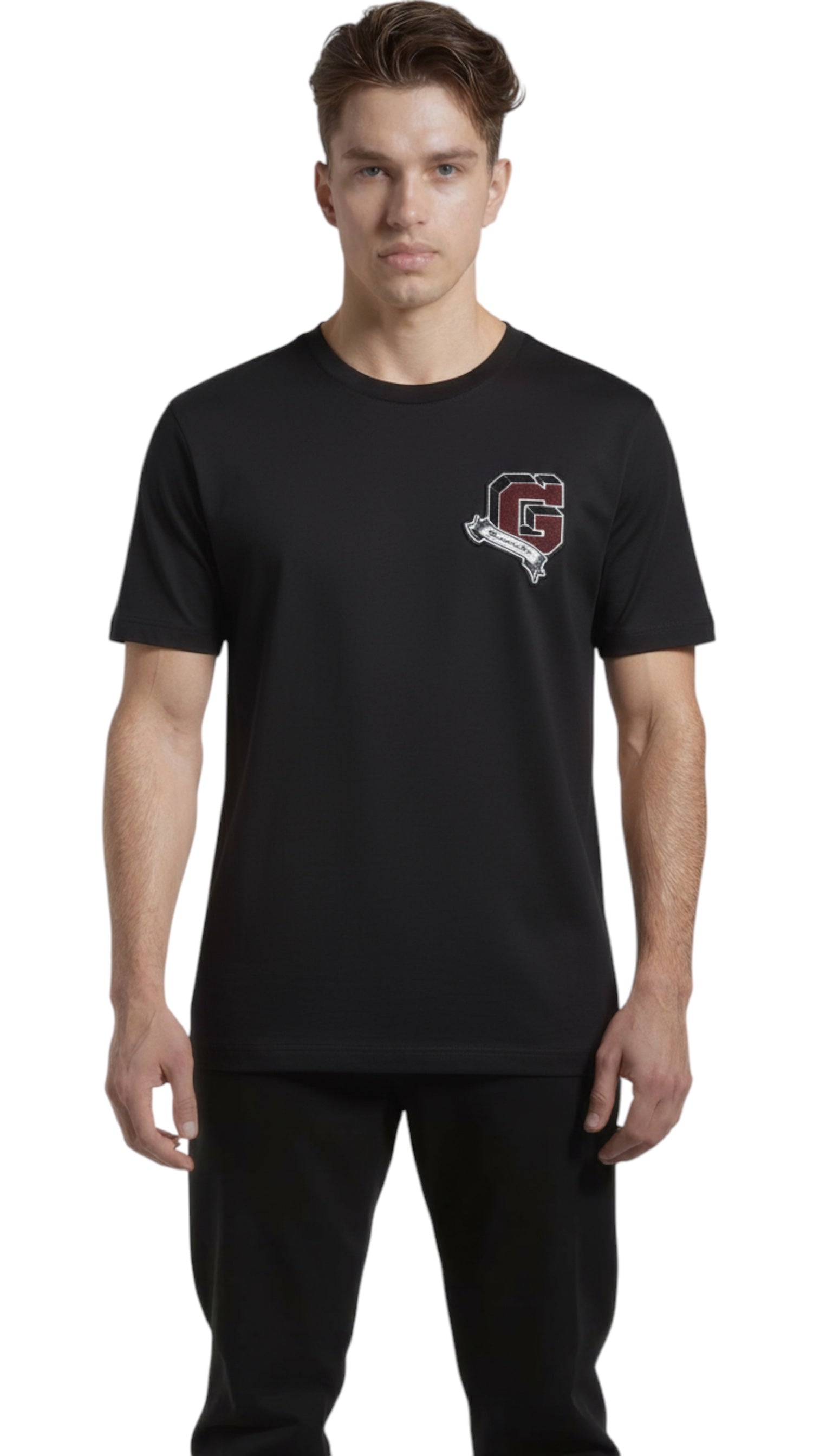 Tricou de bărbați negru cu logo Givenchy aplicat