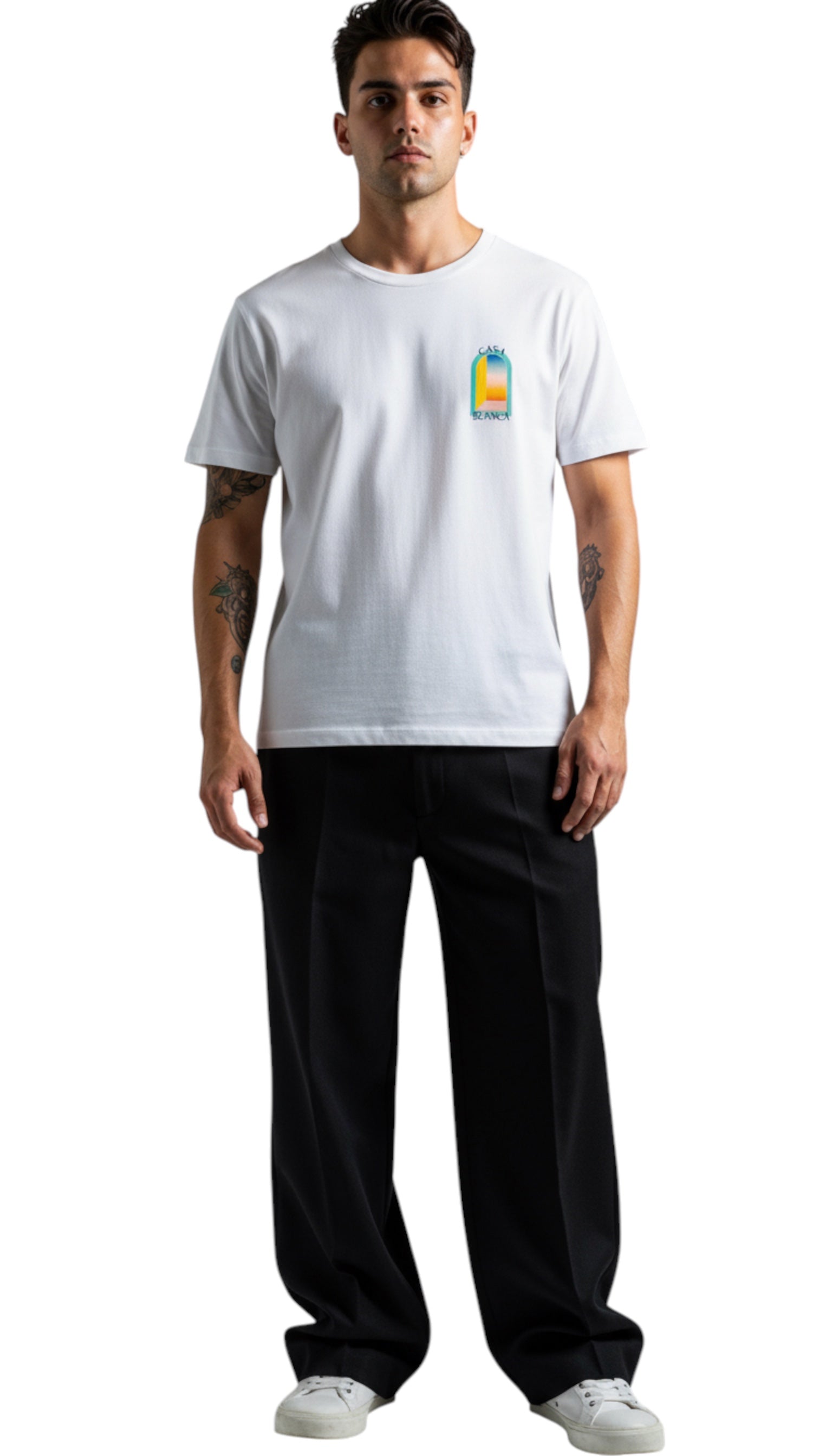 Tricou pentru bărbați alb L'Arc colore Casablanca