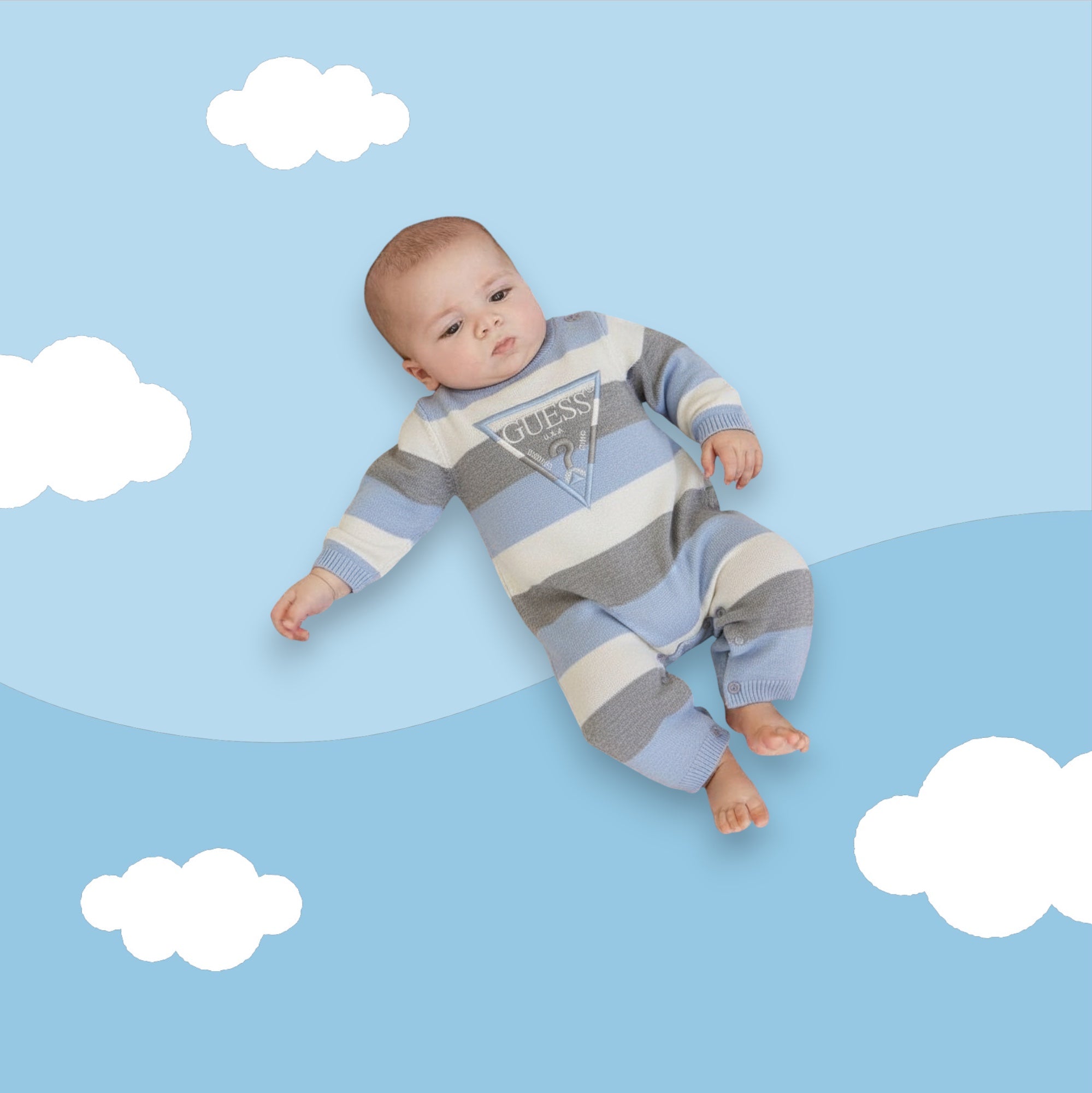 Grenouillère bébé Guess bleu