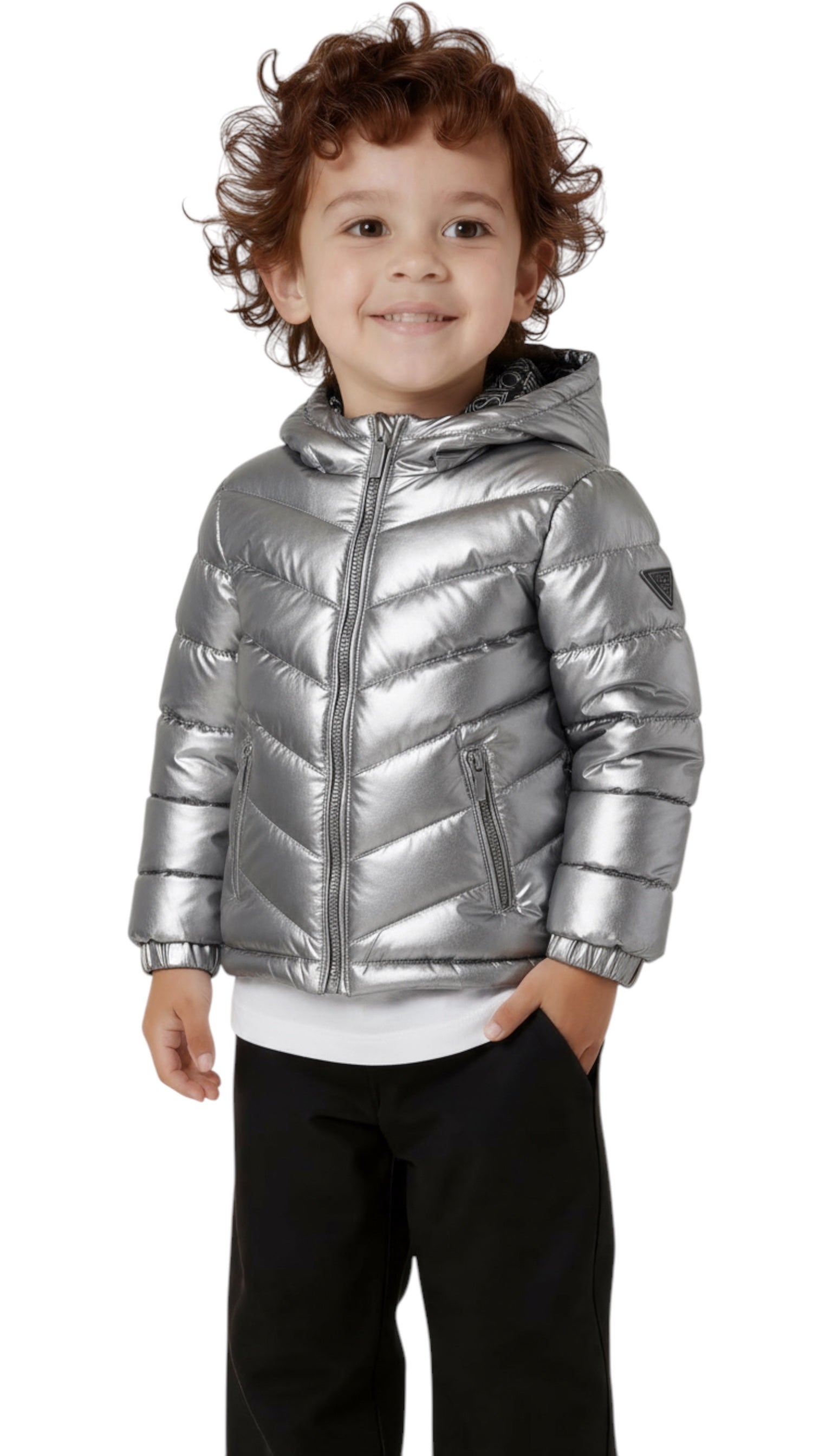 Silver Guess boy's puffer jacket