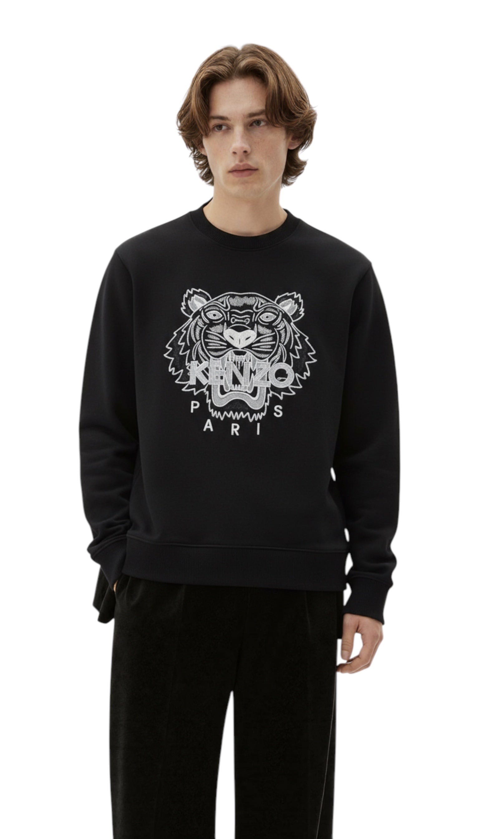 Sweatshirt homme Kenzo Tiger classic noir/gris