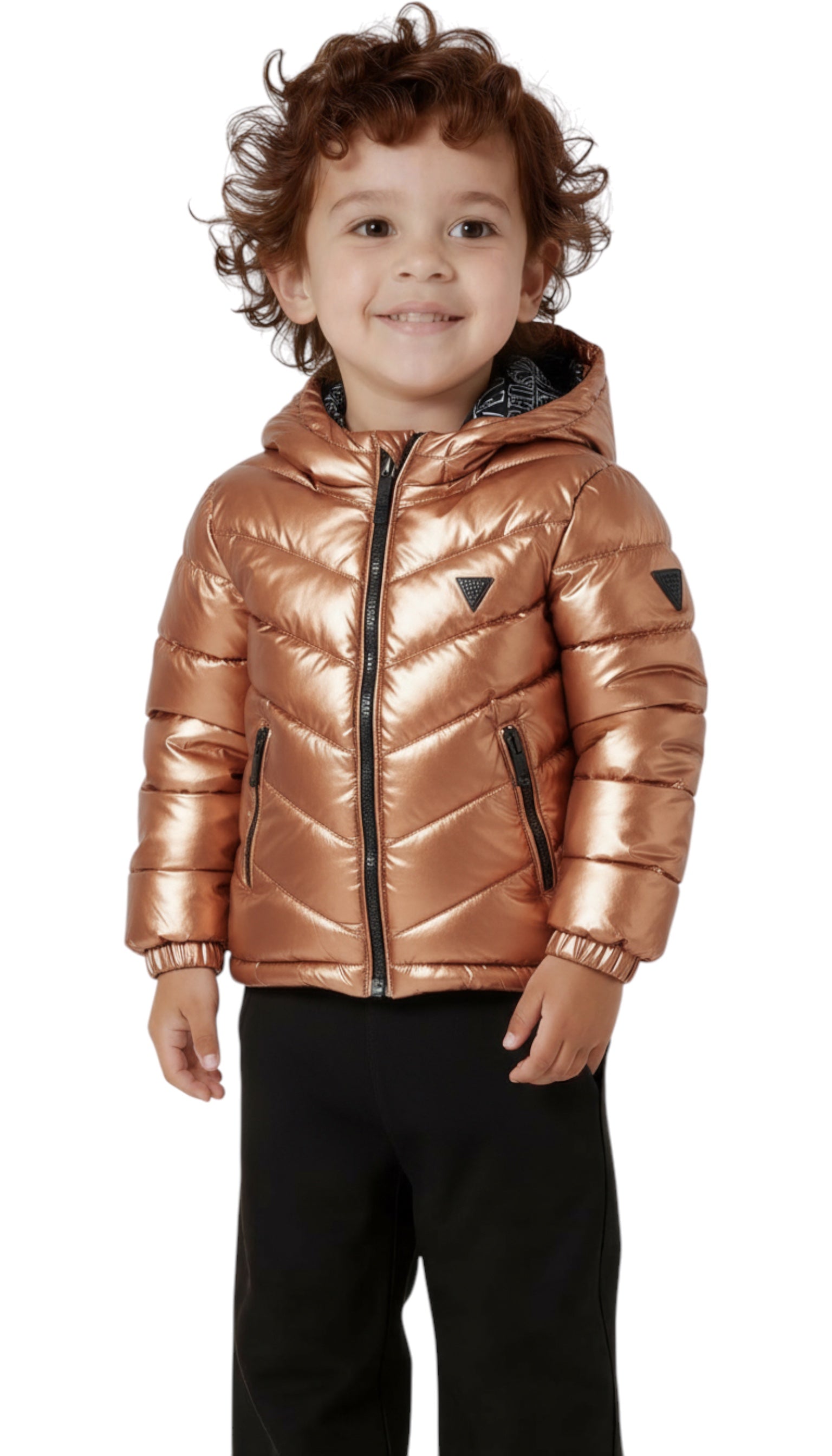 Guess boys' copper puffer jacket