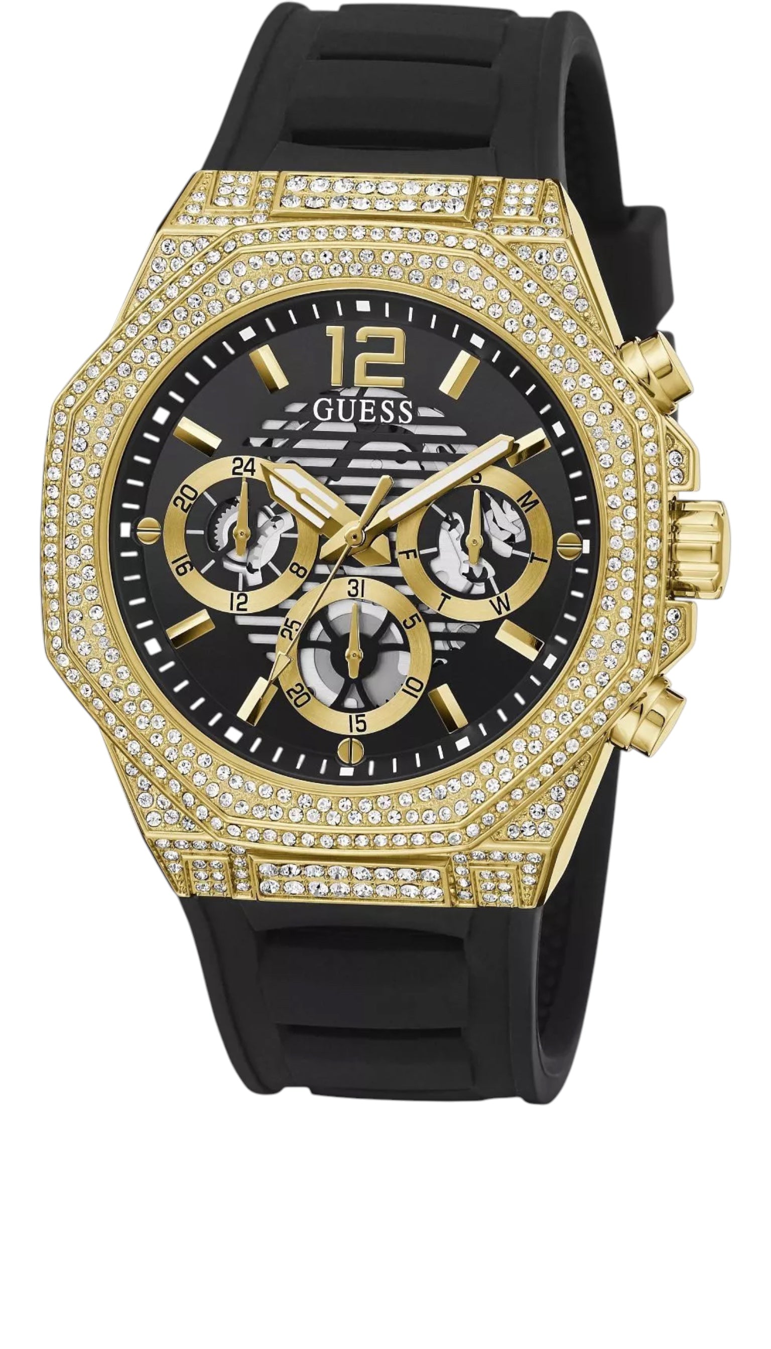 Ceas de bărbați Guess GW0518G2 Negru / Auriu